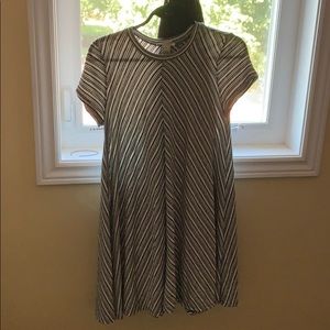 Striped black and white short sleeve dress